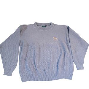 Vintage Jaguar Knit Crewneck Sweater Grey Relaxed Fit Dadcore Country Club